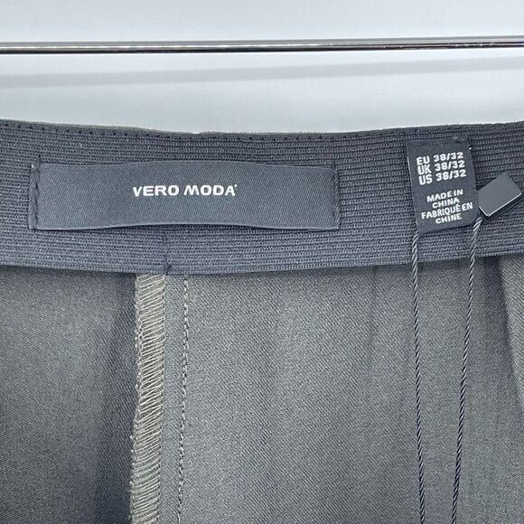 Vero Moda Isabel High Rise Tapered Pleated Pant Women 38/32 Dark Green NWT - Picture 7 of 8